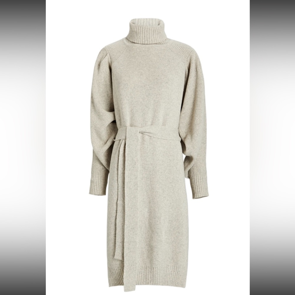 Magali Pascal Ambar Belted Wool-cashmere Midi Dress, Beige, size Large